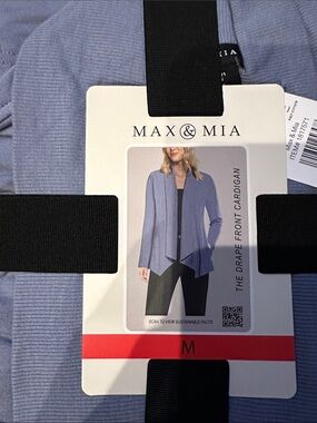 Max & Mia Lavender Drape Front Cardigan